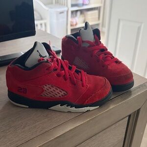 Jordan Kids Red and Black Sneakers